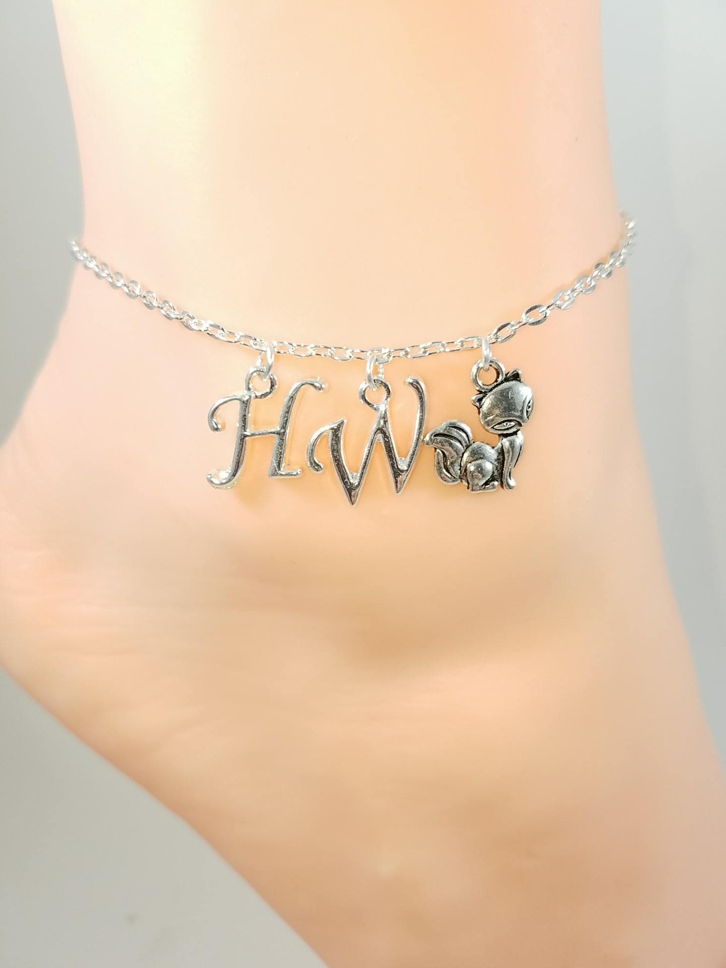 Vixen Hotwife Anklet, Sterling Silver Chain, Initial Jewelry, Personalized Jewelry, Sexy Anklets, Swinger Jewelry, Kinky