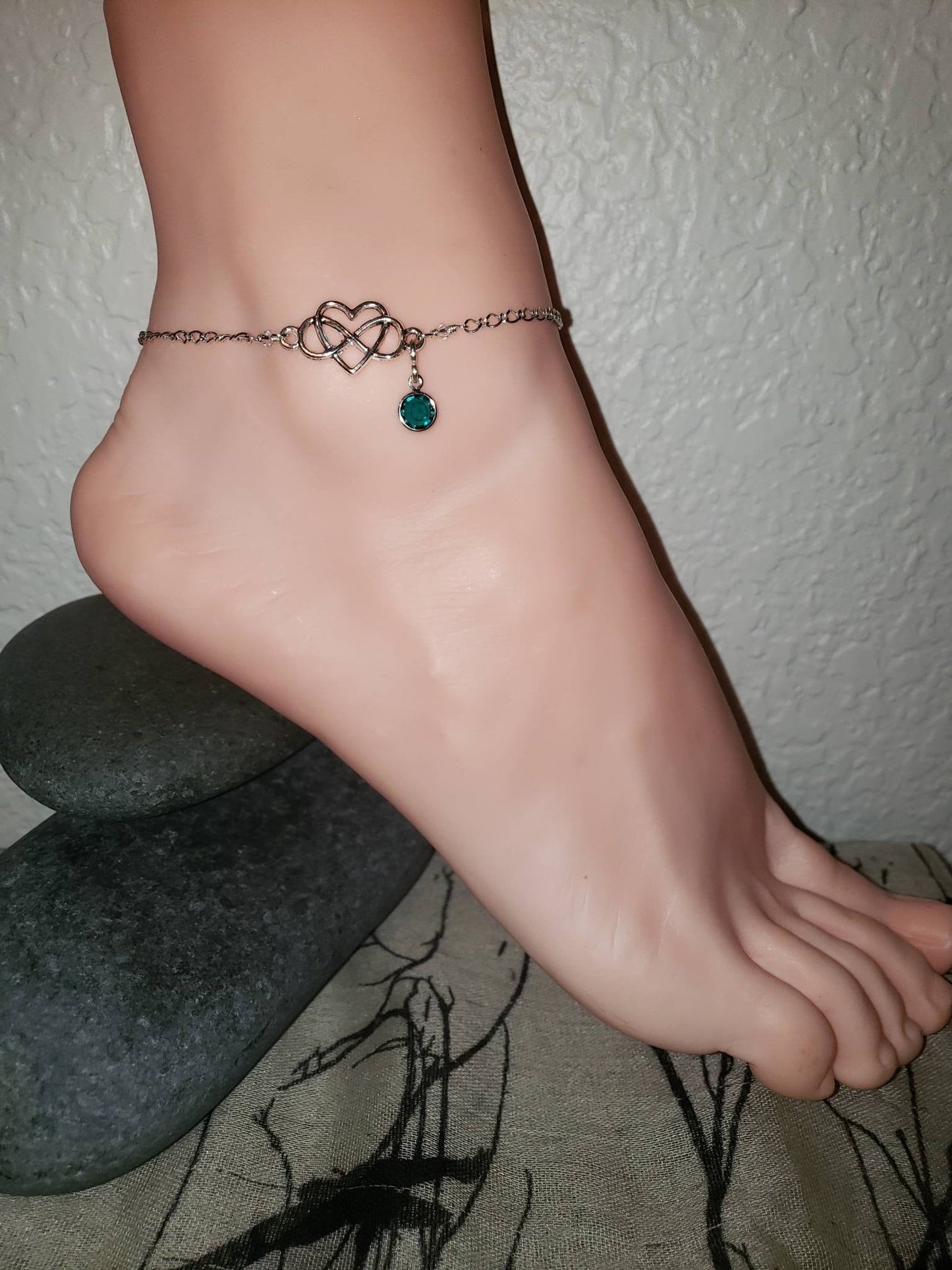 Infinity Heart Anklet, Polyamory Anklet, Stainless Steel Chain, HotWife Anklet, Everyday Anklet, Kinky Anklet, Sexy Anklets, Swinger Jewelry