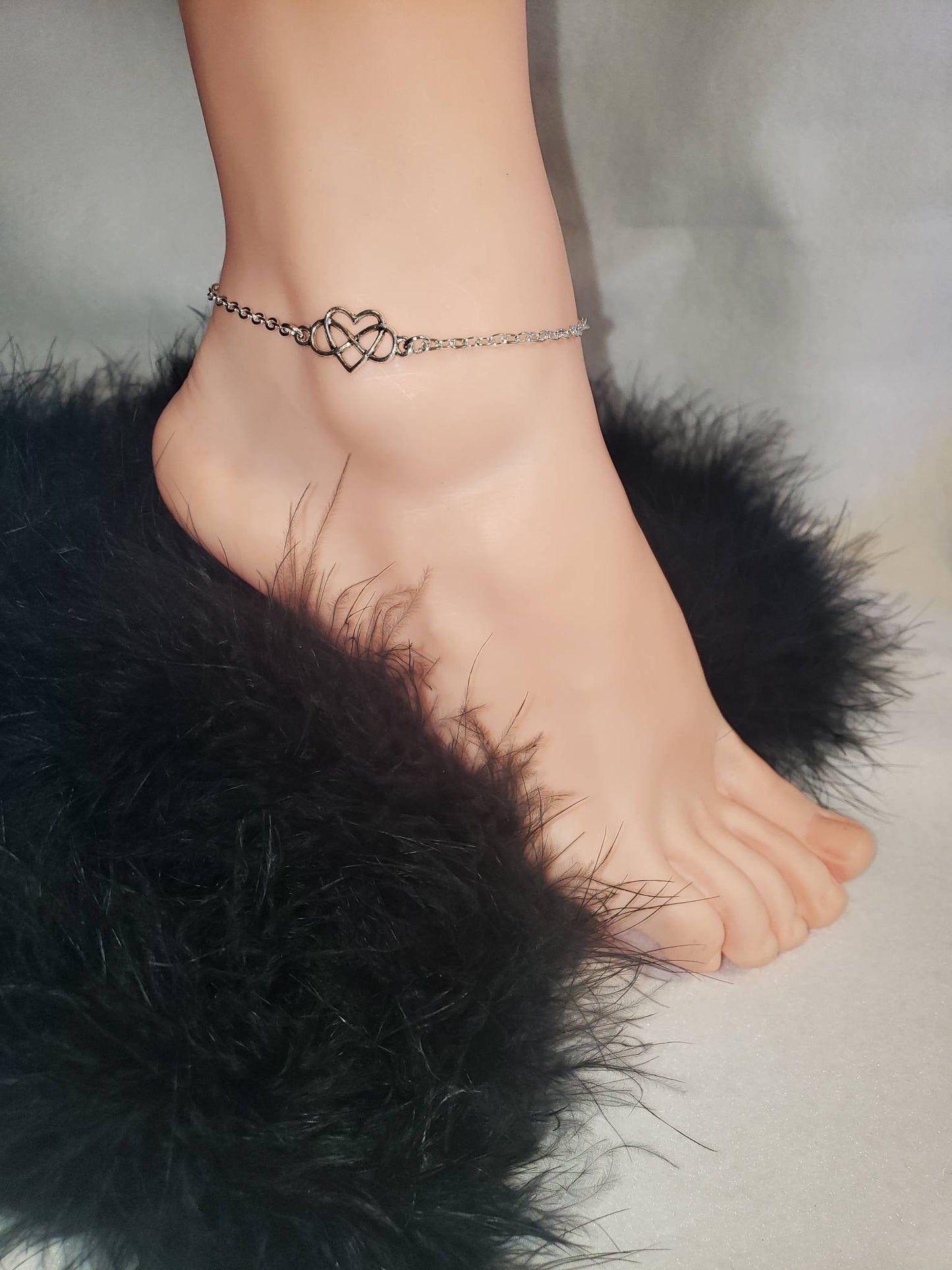 HotWife Anklet, Infinity Heart Anklet, Polyamory Anklet, Everyday Anklet, Kinky Anklet, Sexy Anklets, Swinger Jewelry